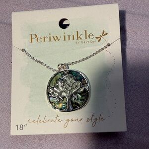 Periwinkle by Barlow Silver and Blue Tree Necklace